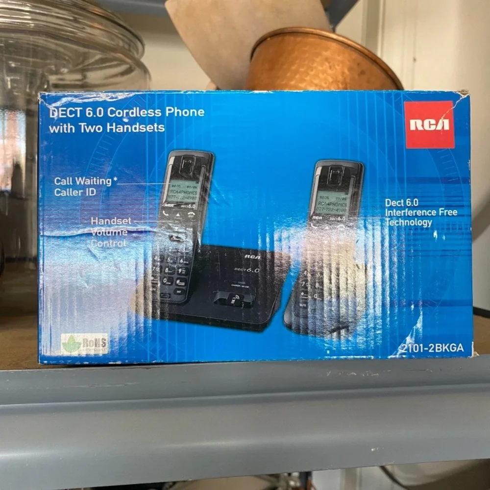 RCA Black DECT 6.0 Cordless Phone with Two Handsets